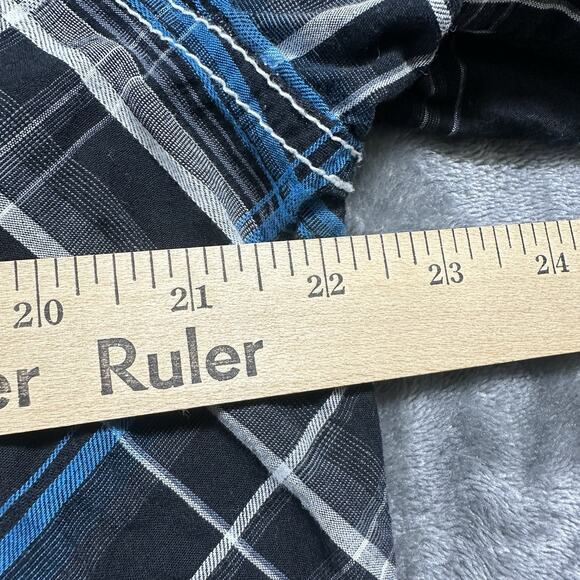 Redsnap Clothing Shirt Mens Large Black/Blue Pearl Snap Western‎ Cowboy - Picture 6 of 9